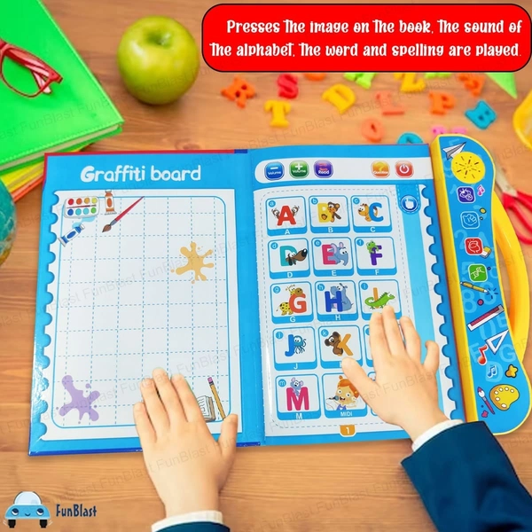 Interactive Children Book -Musical English Educational Toy Phonetic Learning Book for 3 + Year Kids, Boys, Toddlers 