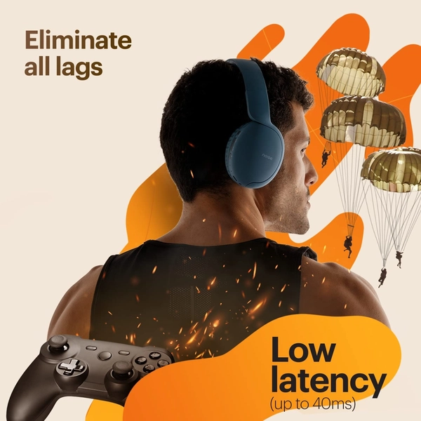 Noise Two Wireless On Ear Headphones with 50 Hours Playtime, Low Latency - Radiance Blue