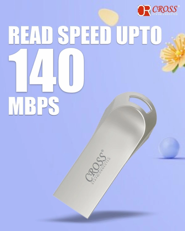 CROSS 3.0 USB Flash Drive/Pen Drive with Metal Body - Silver | External Storage Device 4GB 8GB 16GB 32GB 64GB 128GB Pen Drive | Compatible with Laptop, Desktop, Projector, Car, Audio 1yr Warranty  - 256GB