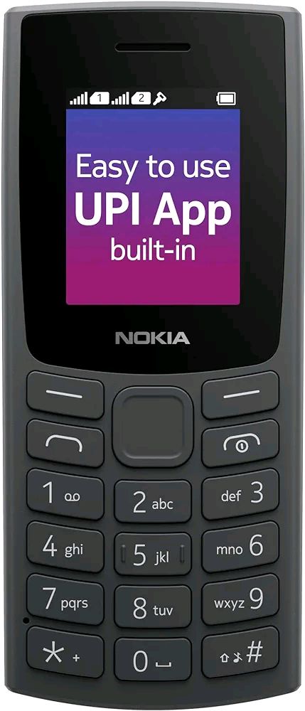 Nokia 106 Dual Sim, Keypad Phone with Built-in UPI Payments App, Long-Lasting Battery, Wireless FM Radio & MP3 Player, and MicroSD Card Slot Charcoal - Charcoal