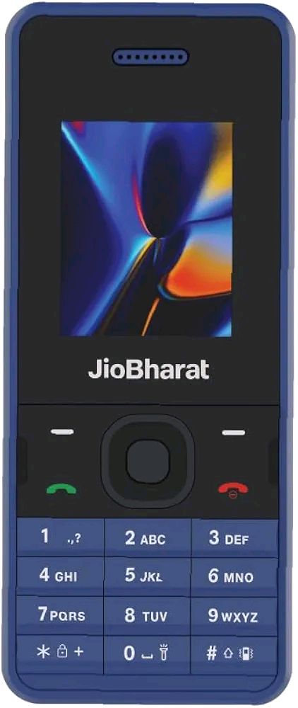 JioBharat V2 4G Phone with JioCinema, JioSaavn, Pay (UPI), Long Lasting Battery, LED Torch, Digital Camera | Blue | Locked for JioNetwork - Black