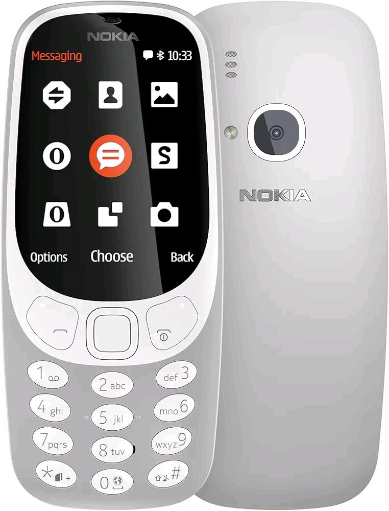 Nokia 3310 Dual SIM Keypad Phone with MP3 Player, Wireless FM Radio and Rear Camera (Refurbished)  - Gray