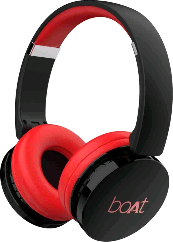 boAt Rockerz 370 On Ear Bluetooth Headphones with Upto 12 Hours Playtime Renewed 30 Days Under Warranty  - Red