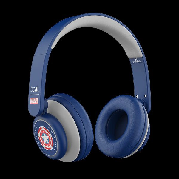 boAt Rockerz 450 Captain America Edition Bluetooth Wireless On Ear Headphones with Mic (Soldier Blue) Renewed 30 Days Replacement Warranty  - Soldiers Blue