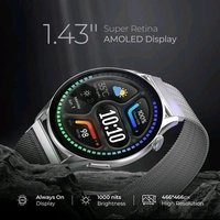beatXP Evoke 1.43” Super Retina AMOLED Display Bluetooth Calling Smart Watch - Silver Chalice