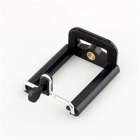 Camera Stand Clip Bracket Holder Tripod Monopod Mount Adapter For Mobile Phone - Black