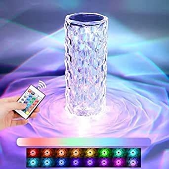 Crystal Rose Diamond 16 Color Rgb Changing Mode Led Night Lights - Usb Remote And Touch Control Desk Lamp For Bedroom, Living Room(Pack Of 1)