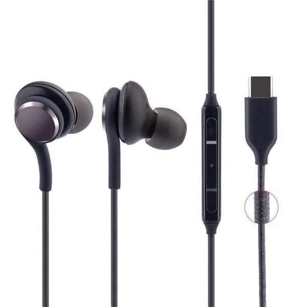 Deep Bass Wired Durable Metal Earphones Headphones with Microphone in Ear Earbuds Noise Isolating Earphones Remote & Mic Headset Stereo Headphones for Android typr -C