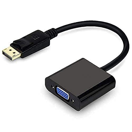 DisplayPort Display Port DP to VGA Adapter Cable Male to Female Converter for PC Computer Laptop HDTV Monitor Projector(Black)