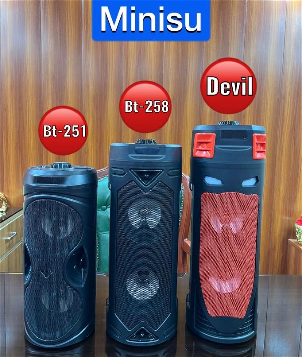 Double Woofer 30W Multi-Media Bluetooth Party Speaker with Wired Mic for Karaoke, RGB Lights, USB, SD Card and FM Radio - Devil