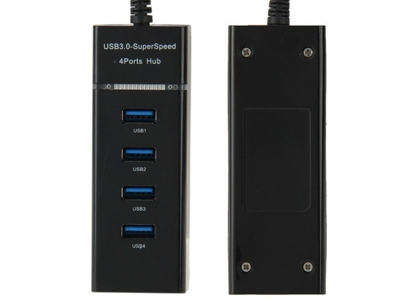 Hi Speed 4 Port Usb 3.0 Multi Hub Splitter Expansion Black