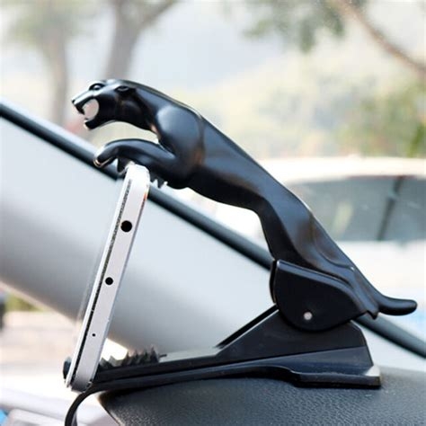 Jaguar Car Mobile Phone Holder Mount Stand 360 Degree Rotation Adjustable Clip Holder for Dashboard (Random Colour)