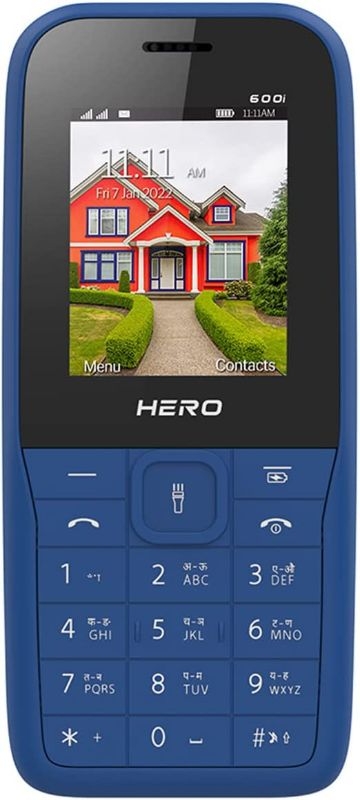 Lava Hero 600i (Sapphire Blue) with Sleek and Stylish Design, 10 Regional Languages Input Support, Auto Call Recording, Wireless FM with Recording and 32 GB Expandable Storage