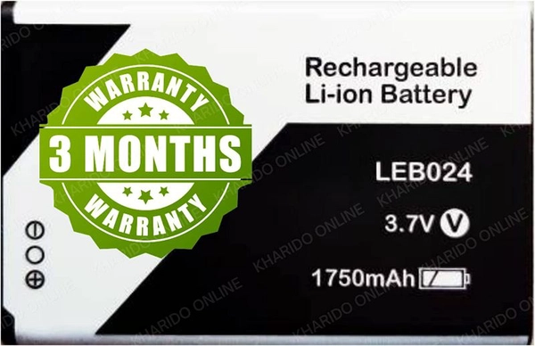 LEB024 1750mAh Battery for Lava KKT Pearl, Lava Bond A11, Lava Connect M1 4G (3 Months Warranty)