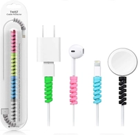 Multicoloured Protection Spiral Cable & Wire Protectors Spring Wire for All Wired Accessories for USB Charger, Data Cable, Earphone, Elastic Cord Saver - (Pack of 2)-8 Pcs