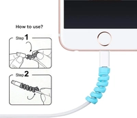 Multicoloured Protection Spiral Cable & Wire Protectors Spring Wire for All Wired Accessories for USB Charger, Data Cable, Earphone, Elastic Cord Saver - (Pack of 2)-8 Pcs