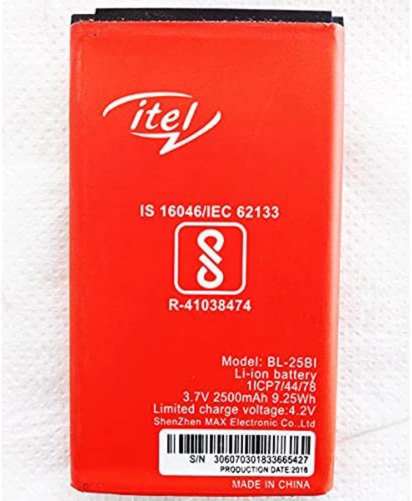 Original Compatible for ITEL 25Bi BL-25Bi BL25BI It5600 5600 It5606 5606 Power 400 It5620 5620 It5616 5616 It5622 5622 It5602 5602-{2500mAh} with 3 Months Warranty