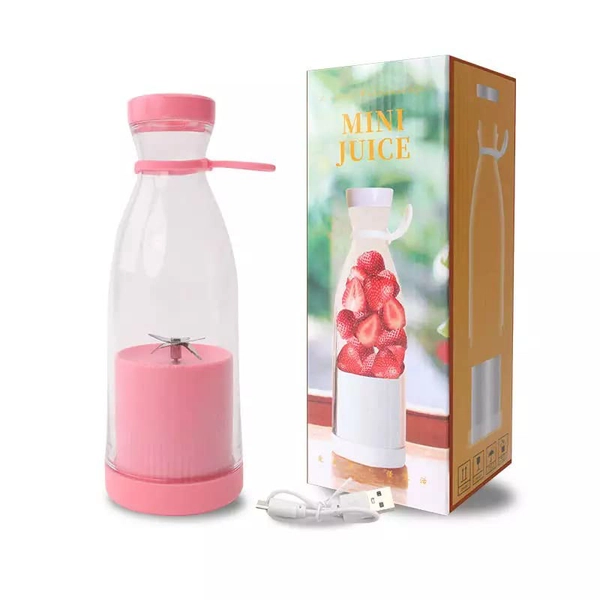 Portable Juicer Cup with Handle, 420ML Mini Blender USB Electric Juicer Cup Rechargeable Juicing Bottle for Shakes Milkshake Fresh Juice