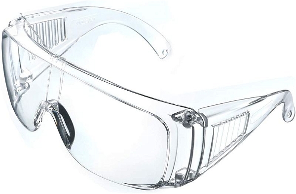 Safety Goggles Hard Coat Eyewear, Over The Spectalar Eye Protector, Anti Pollution Goggles For Multipurpose Use In Riding Motorcycle, Construction, Clear Transparent Goggles (Pack of 1)