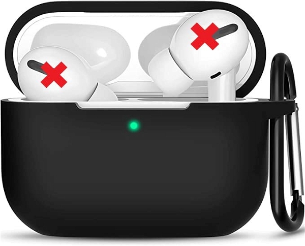 Soft Silicone Cover for Airpods Pro 2 Case with Lock | Compatible with Apple Airpods Pro 2 Cover Black for Men Women. (Black) - Green