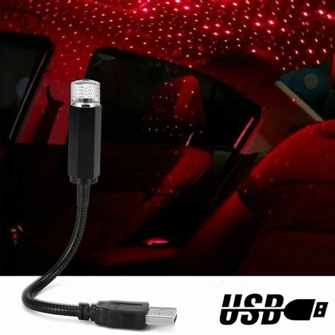 USB Roof Star Projector Lights with 3 Modes, USB Portable Adjustable Flexible Interior Car Night