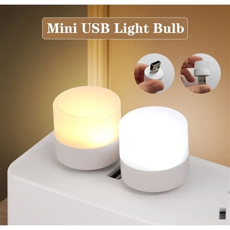 USB Warm White Plug in Night Light Led For Kid's Baby in Bedroom Bathroom Nursery Hallway Compact Mini USB Light Bulb (Pack of 5)