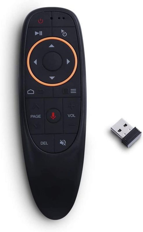 Voice Remote Control G10s,Android TV Remote 6 Axis Gyroscope Air Fly Mouse with IR Learning Fly Air Remote Mouse for Android TV Box_Black