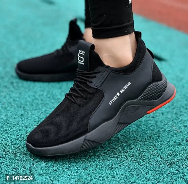 Stylish Trending Sports  Casual Running Gym Shoes For Men's or Boys Running Shoes For Men  (Black) - 7