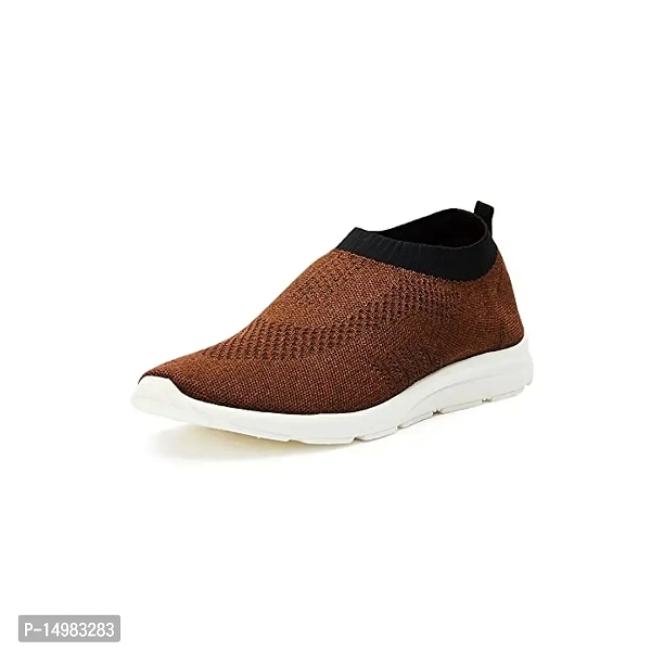 Stylish Grey Mesh Self Design Walking Shoes For Men - 7
