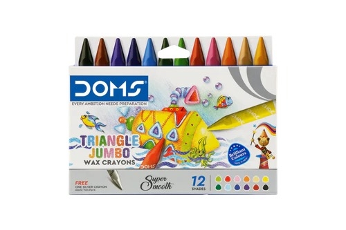 Doms Tri Jumbo Wax Crayons 12+1 Shades