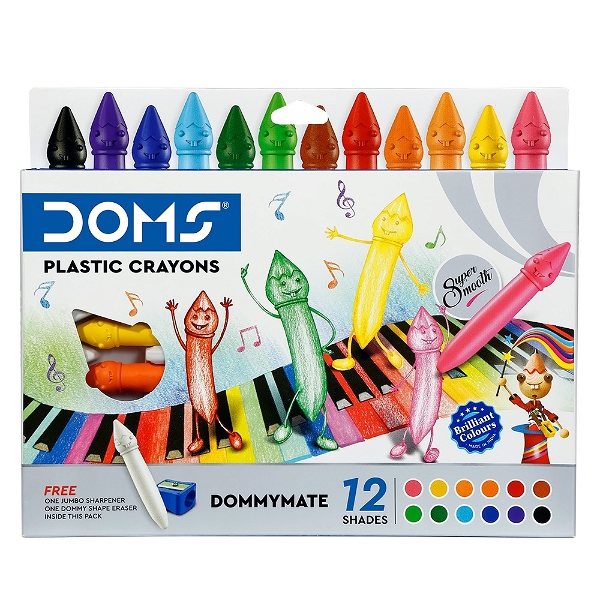 Doms Dommymate Plastic Crayons 12 Shades - 1