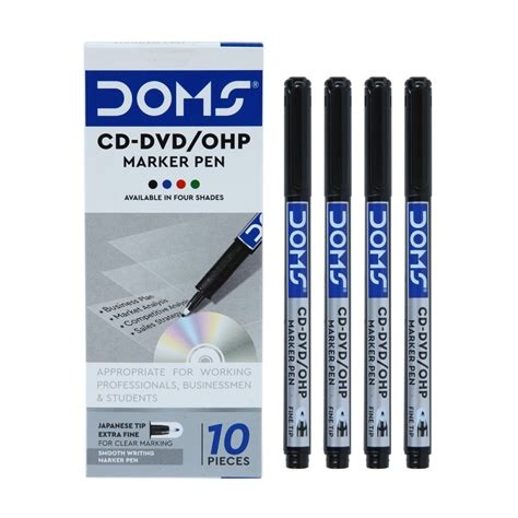 Doms CD/OHP Permanent Marker Blue 5pcs.
