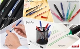 Uniball SX 101 Jetstream Roller Ball Pen   0.7mm Tip Size   Blue & Black Ink, Pack Of 6 Ball Pens