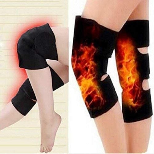 Magnetic Therapy Hot Knee Belt - 1 Pair - Black
