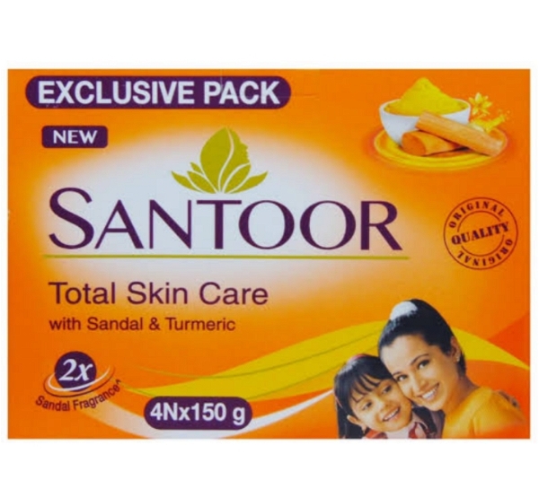 Santoor Sandal & Turmeric Soap : - 4×150gm