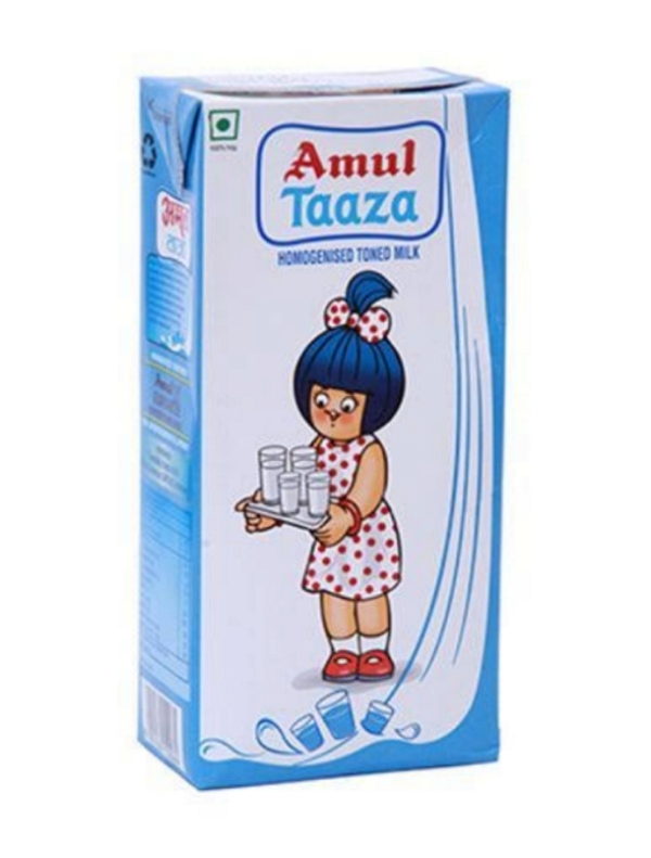 Amul Taaza Toned Milk : - 1L