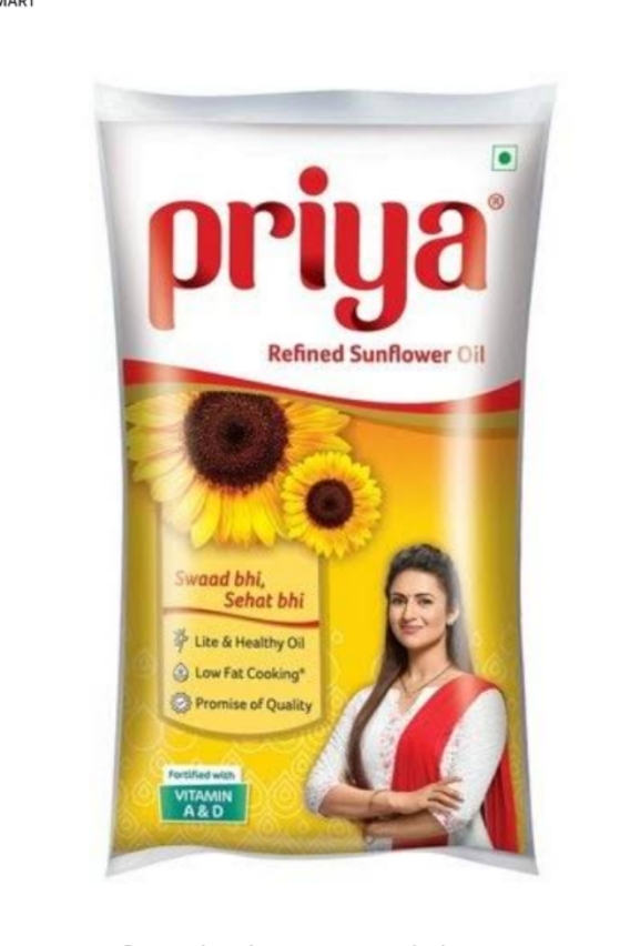 Priya Refined Sunflower Oil : - 1L