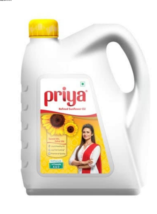 Priya Refined Sunflower Oil : - 5L