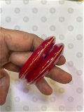 TRJ MAHALAXMI RED HUID HALLMARK 916 22KT GOLD KANKAN POLA BANGLES (LAMINATED) 1 PAIR APPROX. WGT: 0.200 GM WITH PURITY SMART CARD. - 26 (2/6)