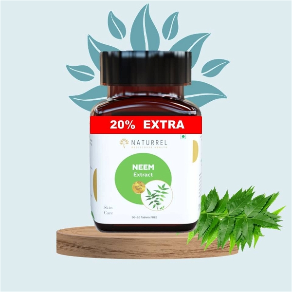 Neem Extract Tablets - A known Ayurvedic Herb for Healthy Skin & Hair- Natural Extracts of Neem Supports Healthy Sugar Levels - 60 Tablets - 60 Tablets