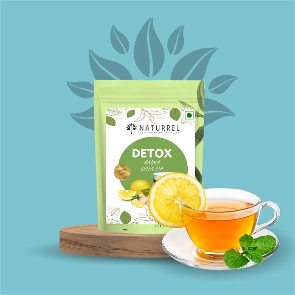 Naturrel Detox Masala Tea  - Real Ingredients (Black Pepper, Tulsi, Ginger, Clove, and Green Tea) - Antioxidant Green Tea- Detox Kahwa  - Pack of 4 (50gram x 4 =200gram)