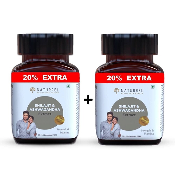 Shilajit & Ashwaghandha Tablets- Enhance Immunity and Improve Energy Levels - Promotes Overall Health and Well Being  - 120 Tablets (Pack Of 2)
