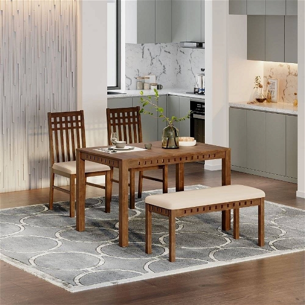 werfo Luna 4-seater solid wood dining set