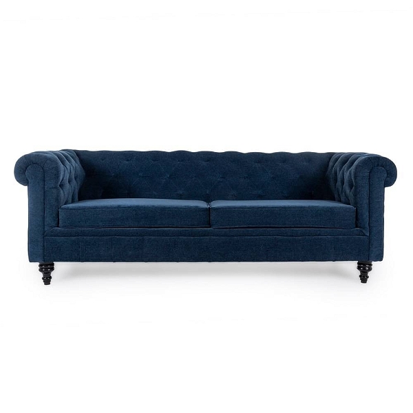 Werfo Chester Three Seater Cobalt Blue - 84 x 34 x 29.3 inches