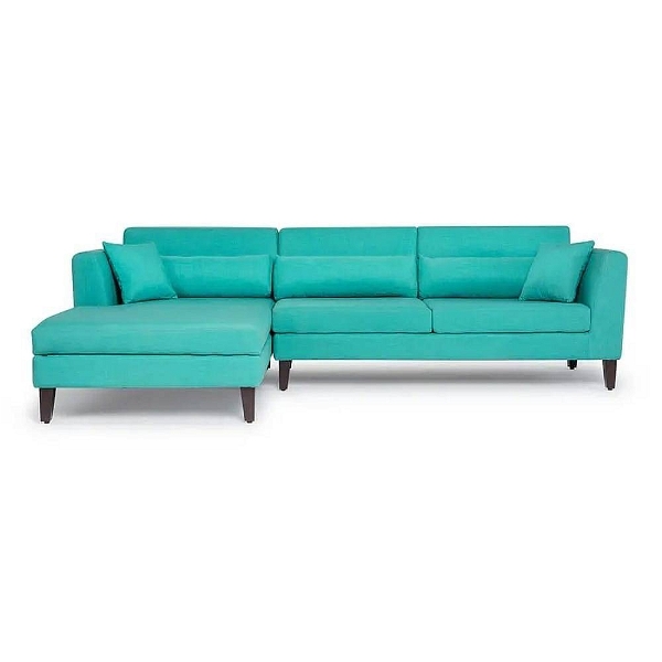 Werfo Lewis Sectional Sofa (3 Seater + Left Aligned Chaise), Linen Charm Lagoon