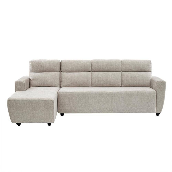 werfo Milo  L Shape Sofa Set (3 Seater + Left Aligned Chaise) Sectional, Set (3 Seater + Left Aligned Chaise), White
