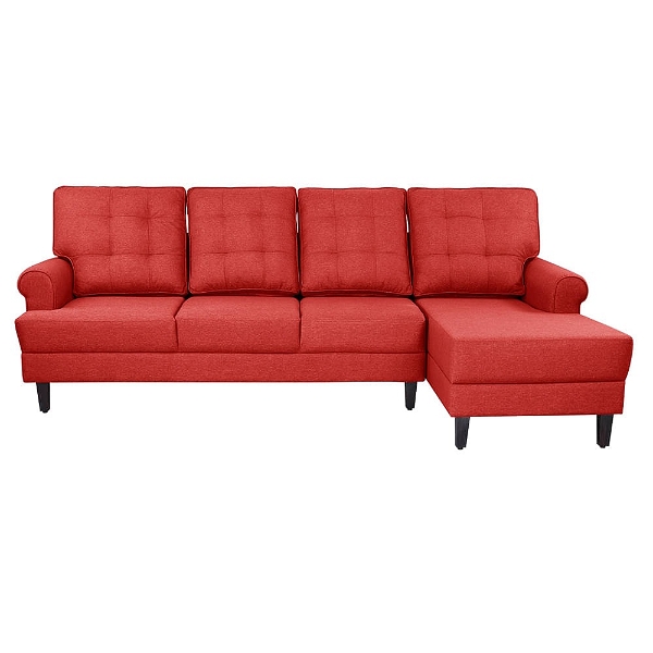 Werfo Dreamer L - Shape Sofa Set (3 Seater + Right Aligned Chaise) - Omega Red