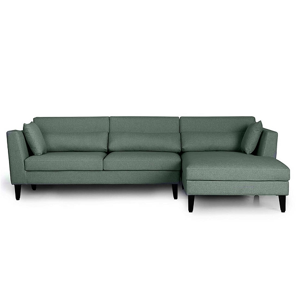 Werfo Lewis L Shape Sofa Set (3 Seater + Right Aligned Chaise) Omega Green