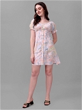 Masakali Abstract Print Dress - Rose Fog, S, Free