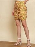 Floral Printed Skirt - Goldenrod, 32, Free
